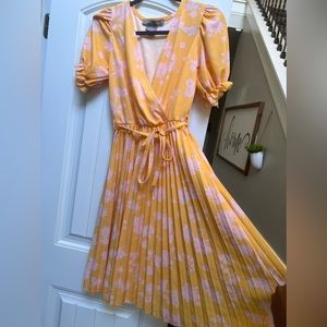 Floral Pleated Midi Dress size S